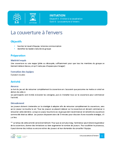 La couverture à l’envers