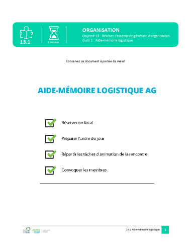 Aide-mémoire logistique