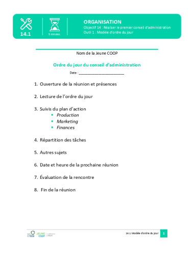 Modèle d’ordre du jour