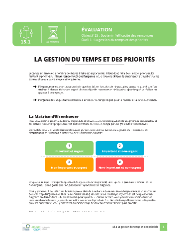 La gestion du temps et des priorités